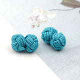 ZONFAZ Rope Ball Knot Cufflinks Solid Colors Braided Handmade Cufflinks