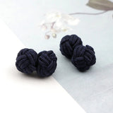 ZONFAZ Rope Ball Knot Cufflinks Solid Colors Braided Handmade Cufflinks