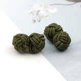 ZONFAZ Rope Ball Knot Cufflinks Solid Colors Braided Handmade Cufflinks