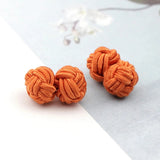 ZONFAZ Rope Ball Knot Cufflinks Solid Colors Braided Handmade Cufflinks