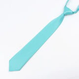 ZONFAZ School Children Solid Color Tie For Girls Boys Kid Pre - tied Adjustable Skinny Necktie Easy To Wear