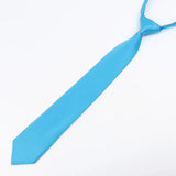 ZONFAZ School Children Solid Color Tie For Girls Boys Kid Pre - tied Adjustable Skinny Necktie Easy To Wear