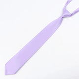 ZONFAZ School Children Solid Color Tie For Girls Boys Kid Pre - tied Adjustable Skinny Necktie Easy To Wear