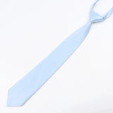 ZONFAZ School Children Solid Color Tie For Girls Boys Kid Pre - tied Adjustable Skinny Necktie Easy To Wear