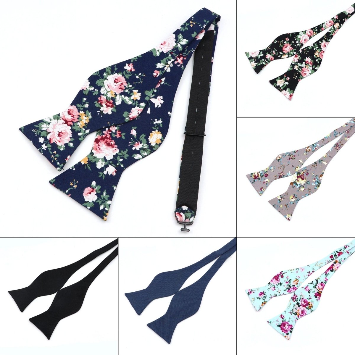 ZONFAZ Self - tied Bow Ties for Men Adjustable Cotton Floral Flower Bowtie