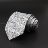 ZONFAZ Silver Grey Solid Striped Paisley Flower Neckties