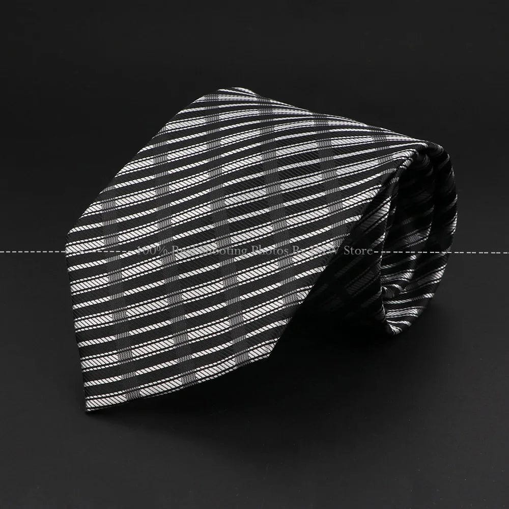 ZONFAZ Silver Grey Solid Striped Paisley Flower Neckties