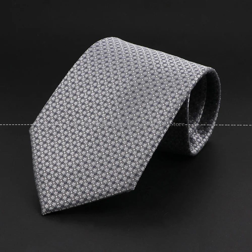 ZONFAZ Silver Grey Solid Striped Paisley Flower Neckties