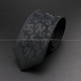 ZONFAZ Skinny Black Floral Paisley Patchwork Tie