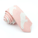 ZONFAZ Skinny Linen Cute Cartoon Ties For Men 6cm Width