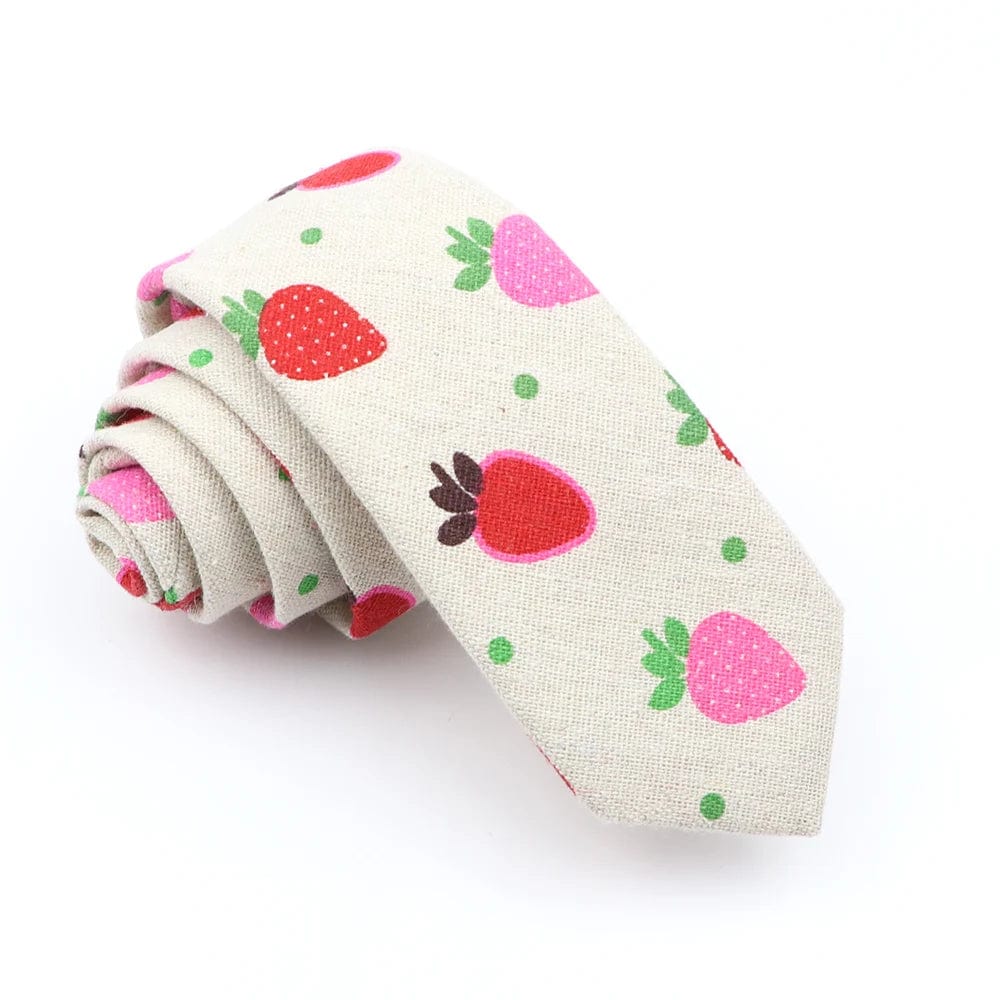 ZONFAZ Skinny Linen Cute Cartoon Ties For Men 6cm Width