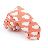 ZONFAZ Skinny Linen Cute Cartoon Ties For Men 6cm Width