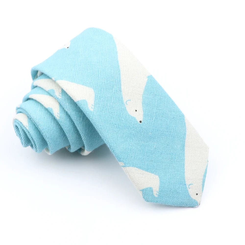 ZONFAZ Skinny Linen Cute Cartoon Ties For Men 6cm Width