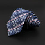 ZONFAZ Skinny Plaid Striped Silk Necktie 7cm Width