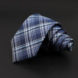 ZONFAZ Skinny Plaid Striped Silk Necktie 7cm Width