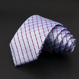 ZONFAZ Skinny Plaid Striped Silk Necktie 7cm Width