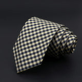 ZONFAZ Skinny Plaid Striped Silk Necktie 7cm Width