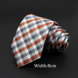 ZONFAZ Skinny Plaid Striped Silk Necktie 7cm Width