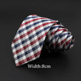 ZONFAZ Skinny Plaid Striped Silk Necktie 7cm Width