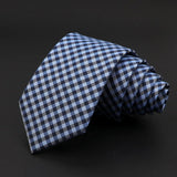 ZONFAZ Skinny Plaid Striped Silk Necktie 7cm Width