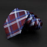 ZONFAZ Skinny Plaid Striped Silk Necktie 7cm Width