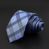 ZONFAZ Skinny Plaid Striped Silk Necktie 7cm Width