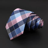 ZONFAZ Skinny Plaid Striped Silk Necktie 7cm Width