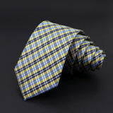 ZONFAZ Skinny Plaid Striped Silk Necktie 7cm Width