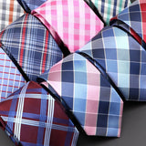 ZONFAZ Skinny Plaid Striped Silk Necktie 7cm Width