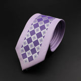 ZONFAZ Skinny Purple Floral Paisley Patchwork Tie