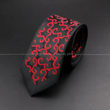 ZONFAZ Skinny Red Floral Paisley Patchwork Ties