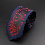 ZONFAZ Skinny Red Floral Paisley Patchwork Ties