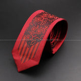 ZONFAZ Skinny Red Floral Paisley Patchwork Ties