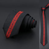 ZONFAZ Skinny Silk Ties Red Black Patchwork Necktie