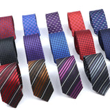 ZONFAZ Skinny Striped Plaid Slim Ties 5cm Width