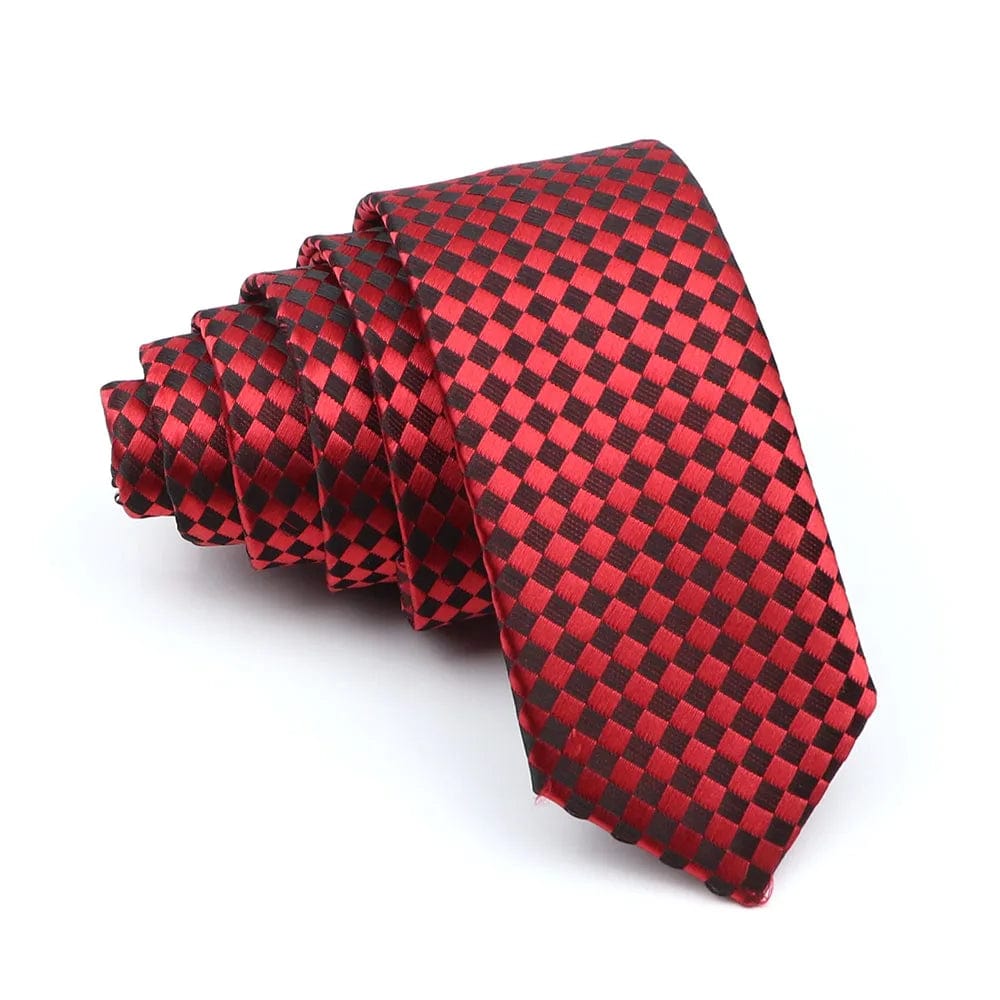 ZONFAZ Skinny Striped Plaid Slim Ties 5cm Width