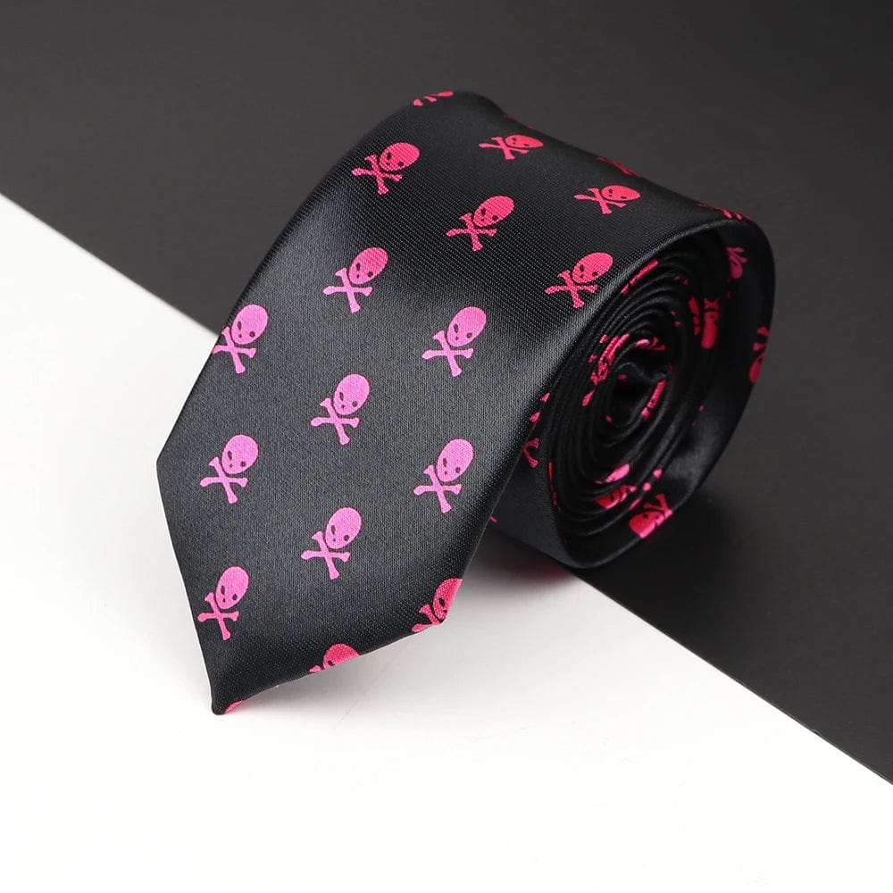 ZONFAZ Slim Music Piano Pattern Ties Skinny Musical Notes Printed Silk Ties 5cm Width