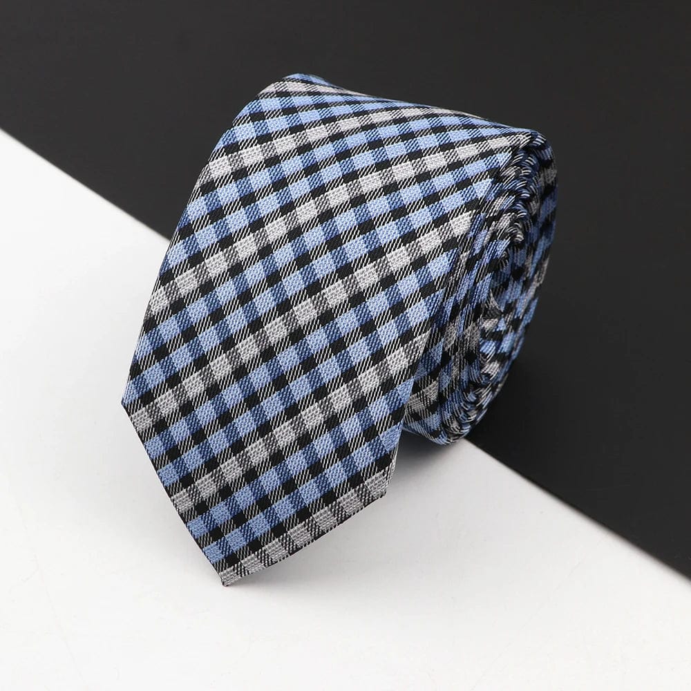 ZONFAZ Slim Plaid Silk Neckties