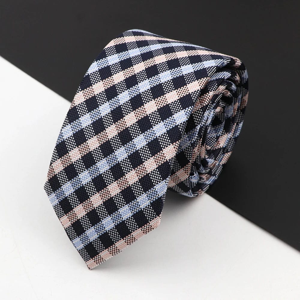 ZONFAZ Slim Plaid Silk Neckties