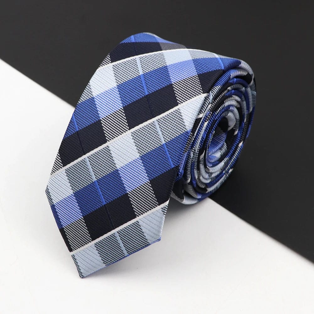 ZONFAZ Slim Plaid Silk Neckties