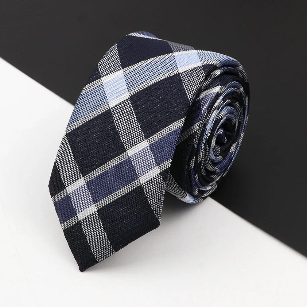 ZONFAZ Slim Plaid Silk Neckties