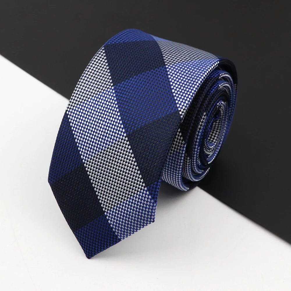 ZONFAZ Slim Plaid Silk Neckties