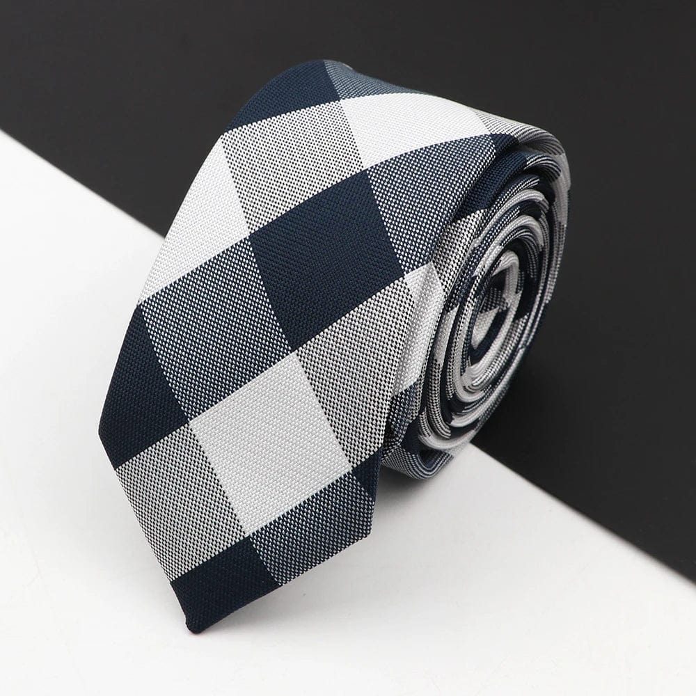 ZONFAZ Slim Plaid Silk Neckties