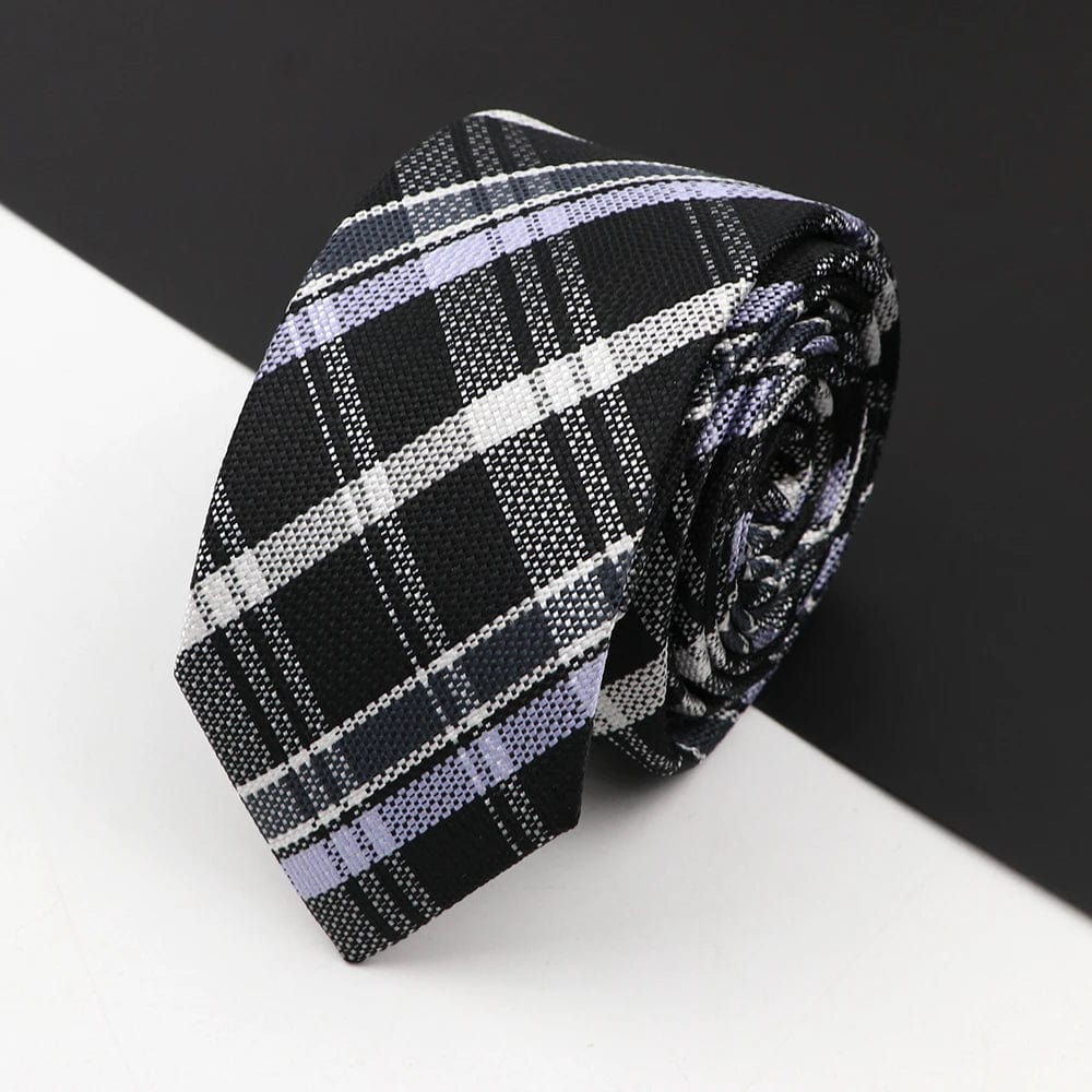 ZONFAZ Slim Plaid Silk Neckties