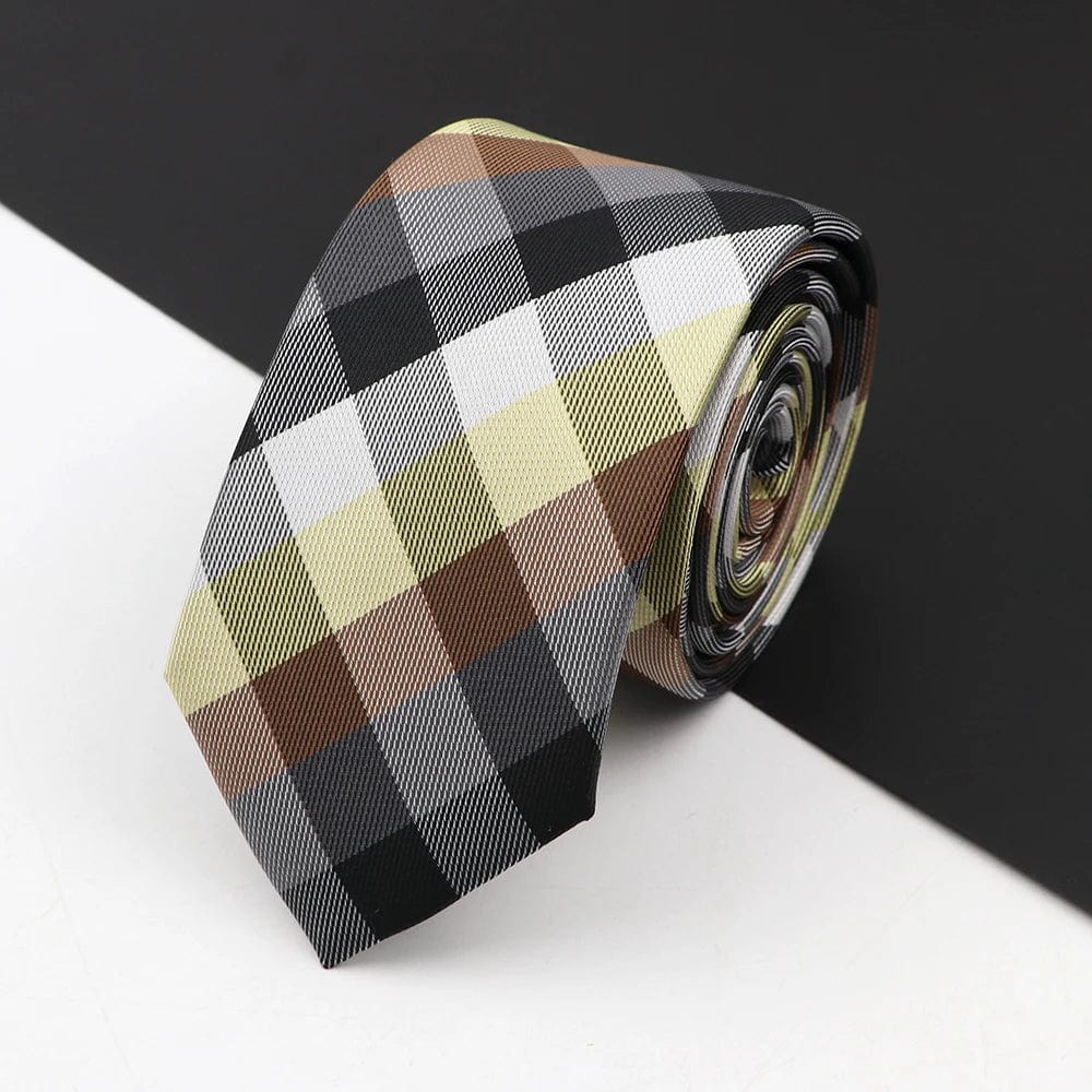 ZONFAZ Slim Plaid Silk Neckties