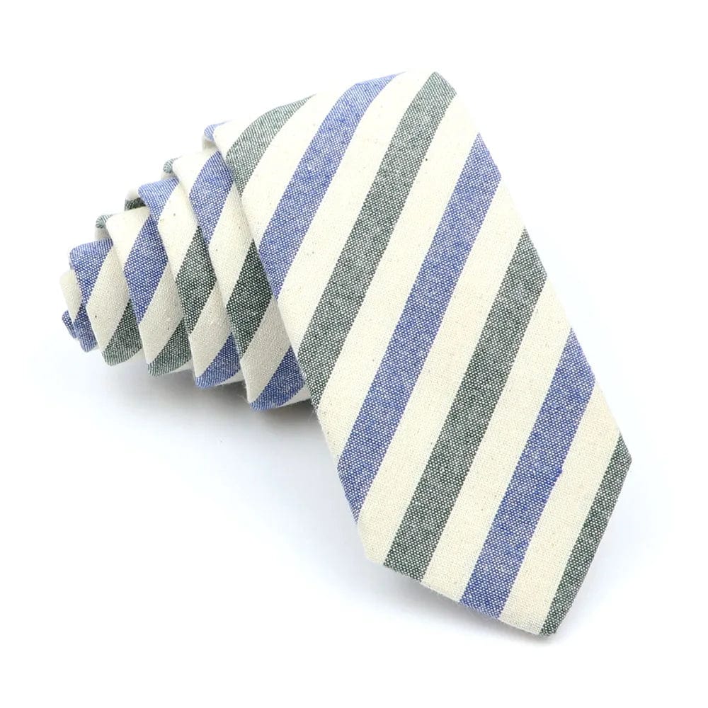 ZONFAZ Soft Cotton Plaid Striped Ties For Men Women Skinny Causal Suits Ties