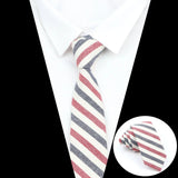 ZONFAZ Soft Cotton Plaid Striped Ties For Men Women Skinny Causal Suits Ties