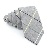 ZONFAZ Soft Cotton Plaid Striped Ties For Men Women Skinny Causal Suits Ties