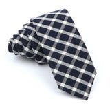 ZONFAZ Soft Cotton Plaid Striped Ties For Men Women Skinny Causal Suits Ties