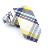 ZONFAZ Soft Cotton Plaid Striped Ties For Men Women Skinny Causal Suits Ties